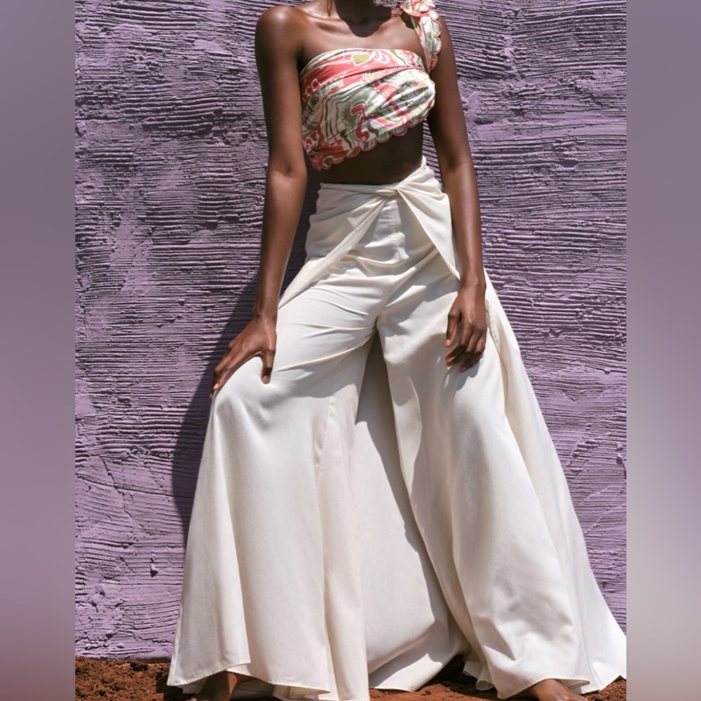 NWT Andrea Iyamah Flowy Wide Leg Thema Pant - Ivory